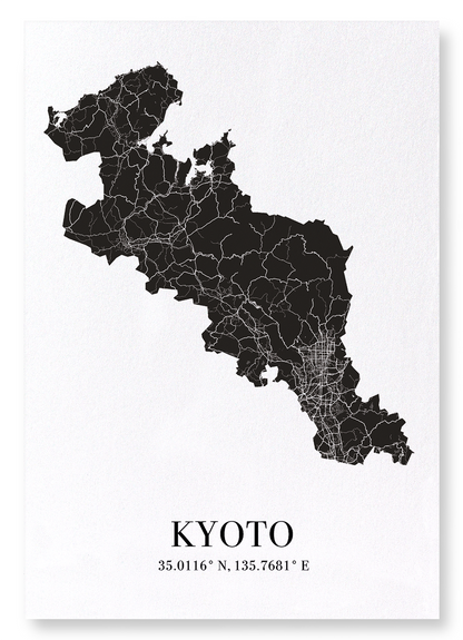 KYOTO CUTOUT: Map Cutout Art Print