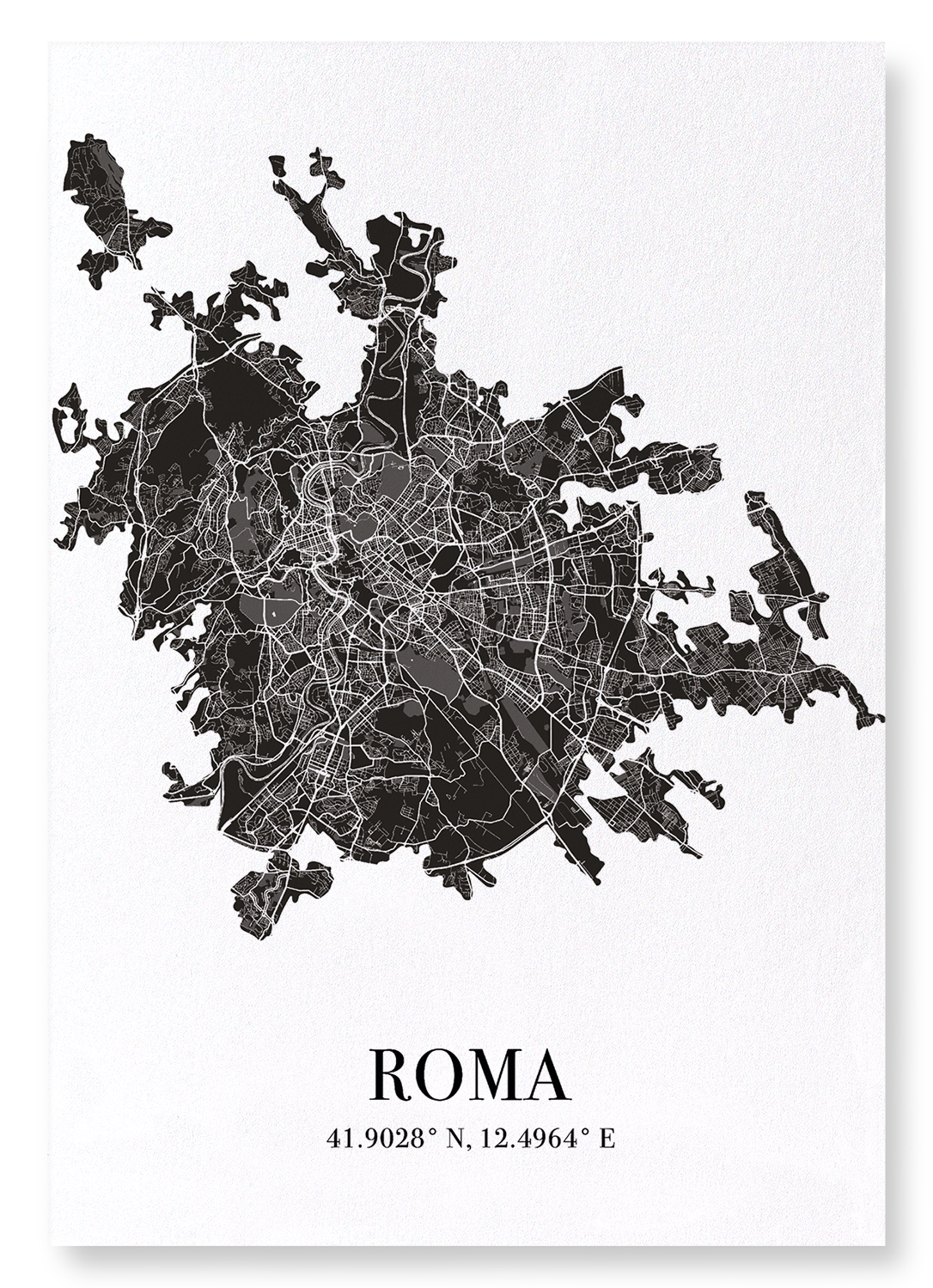 ROME CUTOUT: Map Cutout Art Print