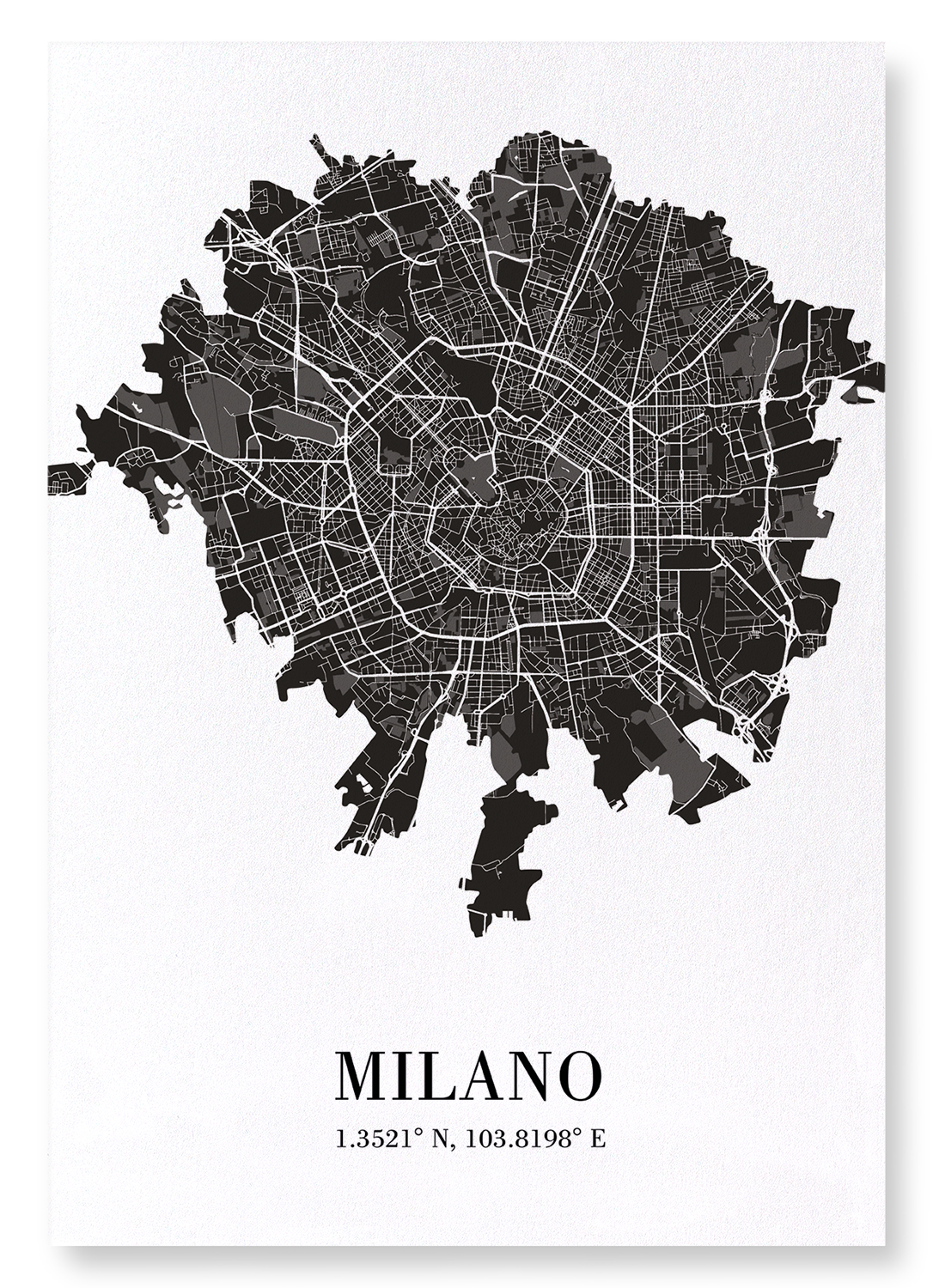MILAN CUTOUT: Map Cutout Art Print