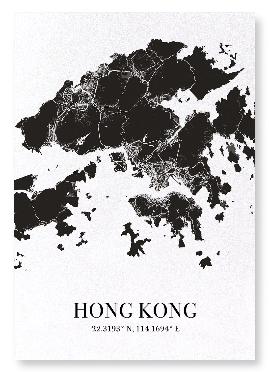 HONG KONG CUTOUT: Map Cutout Art Print