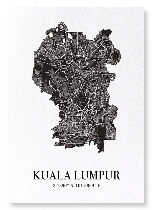 KUALA LUMPUR CUTOUT: Map Cutout Art Print