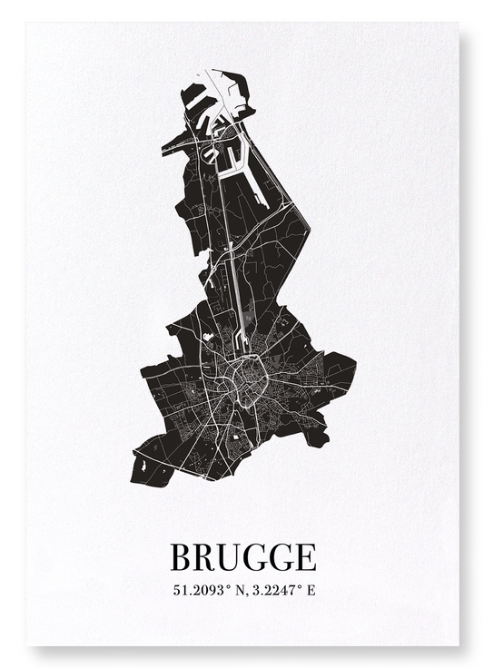 BRUGES CUTOUT: Map Cutout Art Print