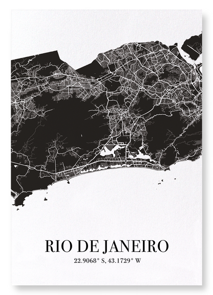RIO DE JANEIRO CUTOUT: Map Cutout Art Print