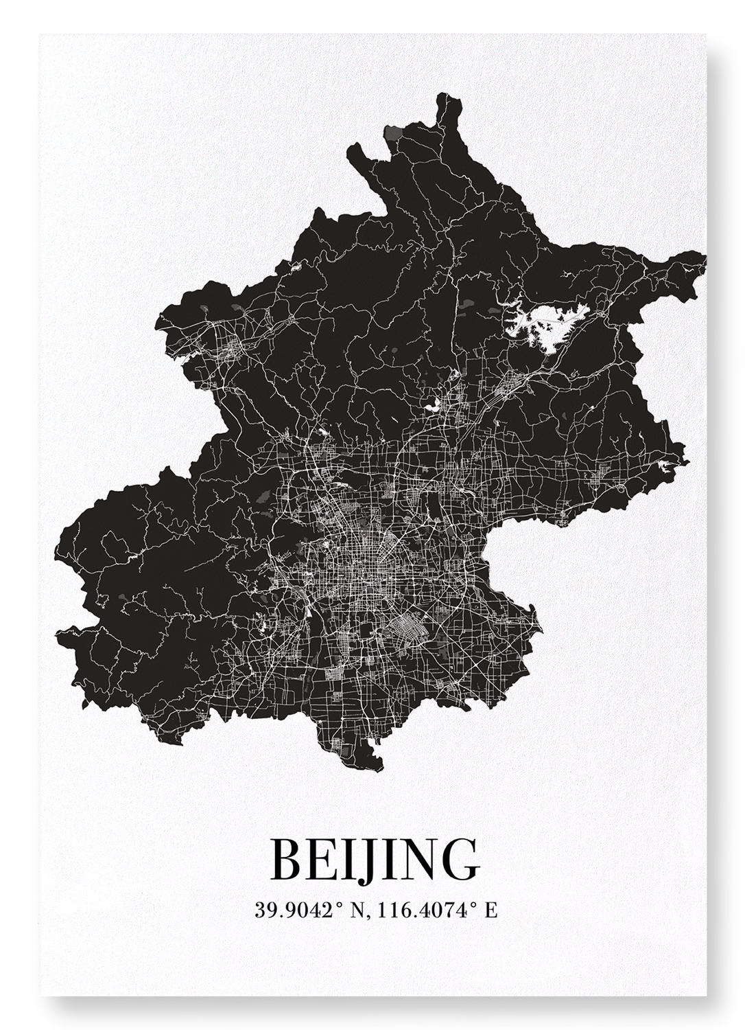 BEIJING CUTOUT: Map Cutout Art Print