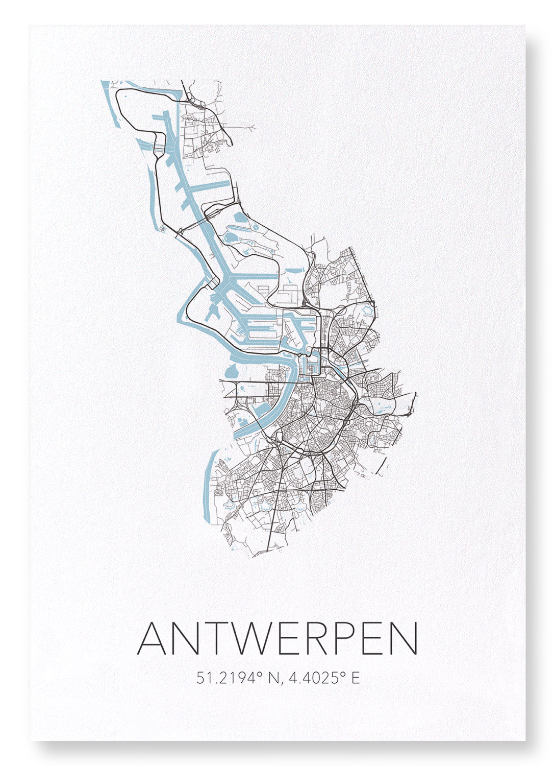 ANTWERP CUTOUT: Map Cutout Art Print