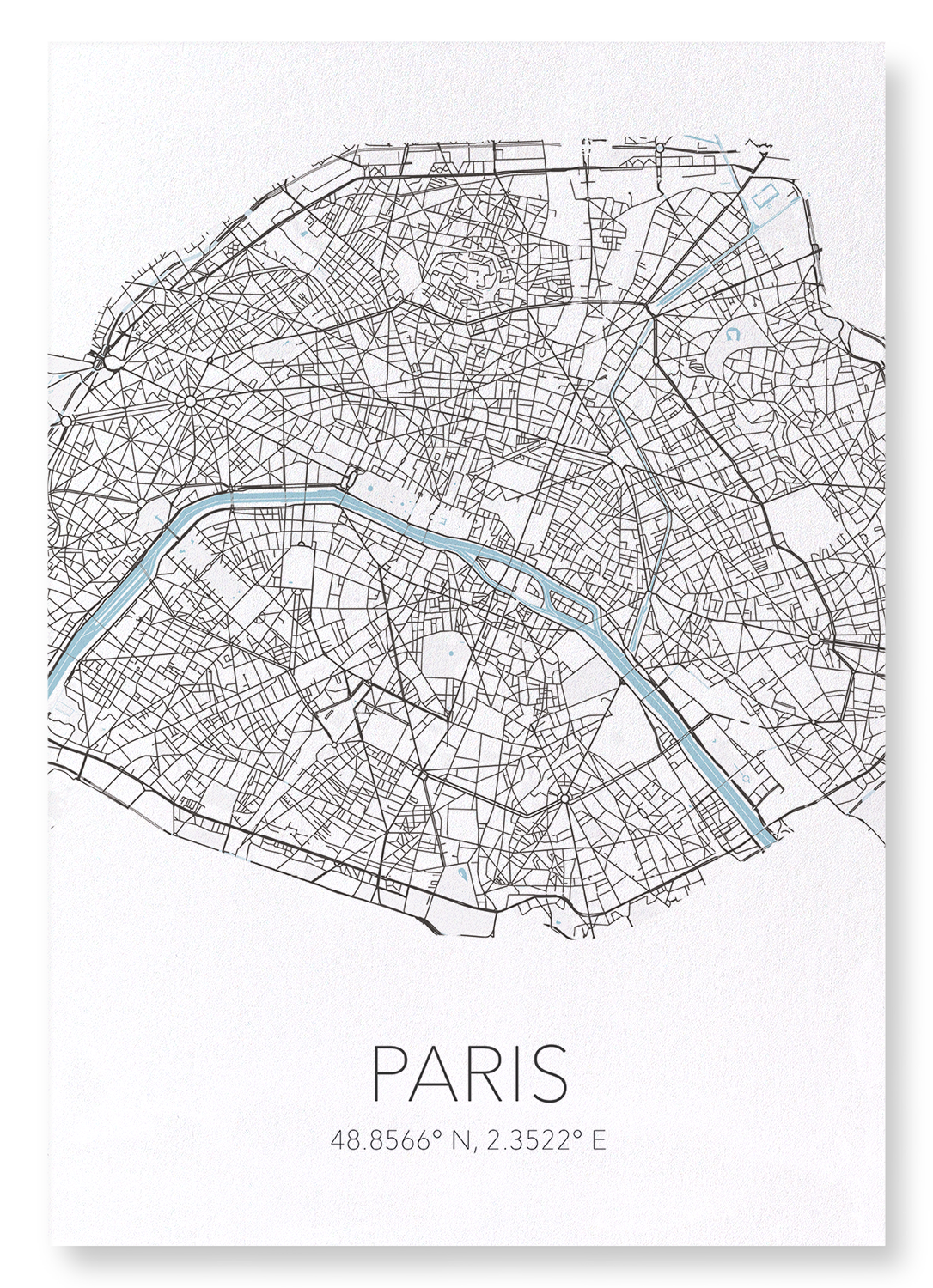 PARIS CUTOUT: Map Cutout Art Print