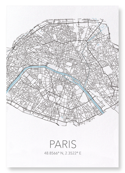 PARIS CUTOUT: Map Cutout Art Print