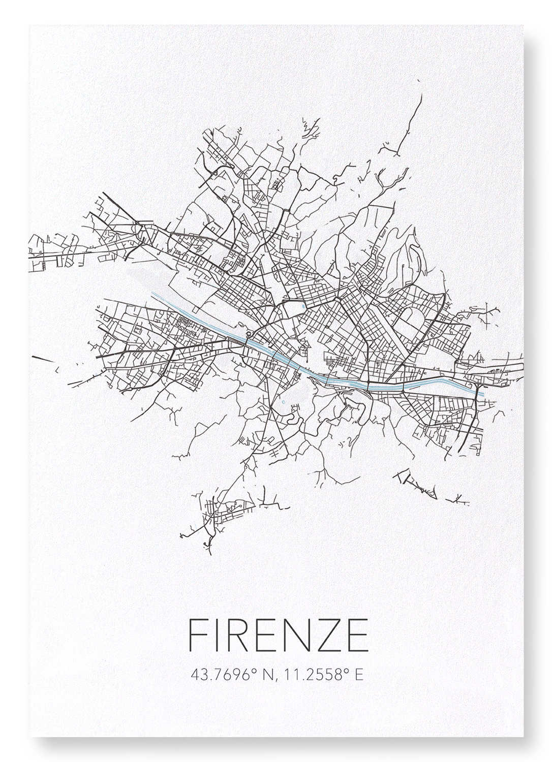 FLORENCE CUTOUT: Map Cutout Art Print