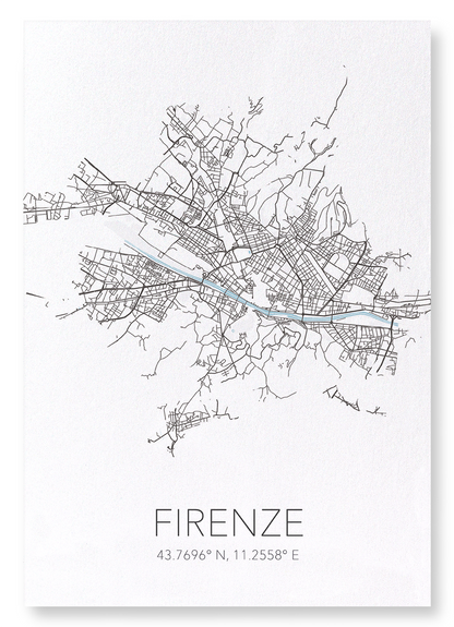FLORENCE CUTOUT: Map Cutout Art Print