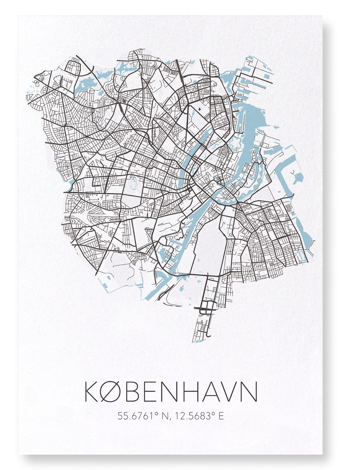 COPENHAGEN CUTOUT: Map Cutout Art Print