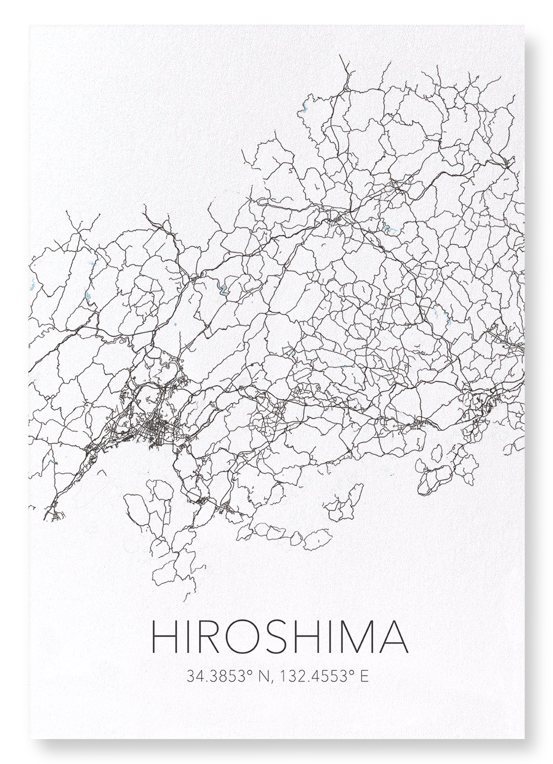 HIROSHIMA CUTOUT: Map Cutout Art Print