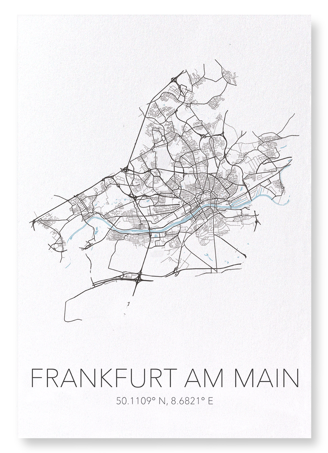 FRANKFURT CUTOUT: Map Cutout Art Print