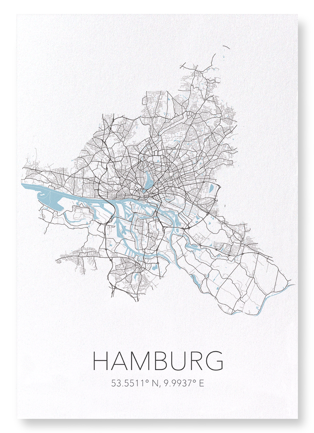 HAMBURG CUTOUT: Map Cutout Art Print