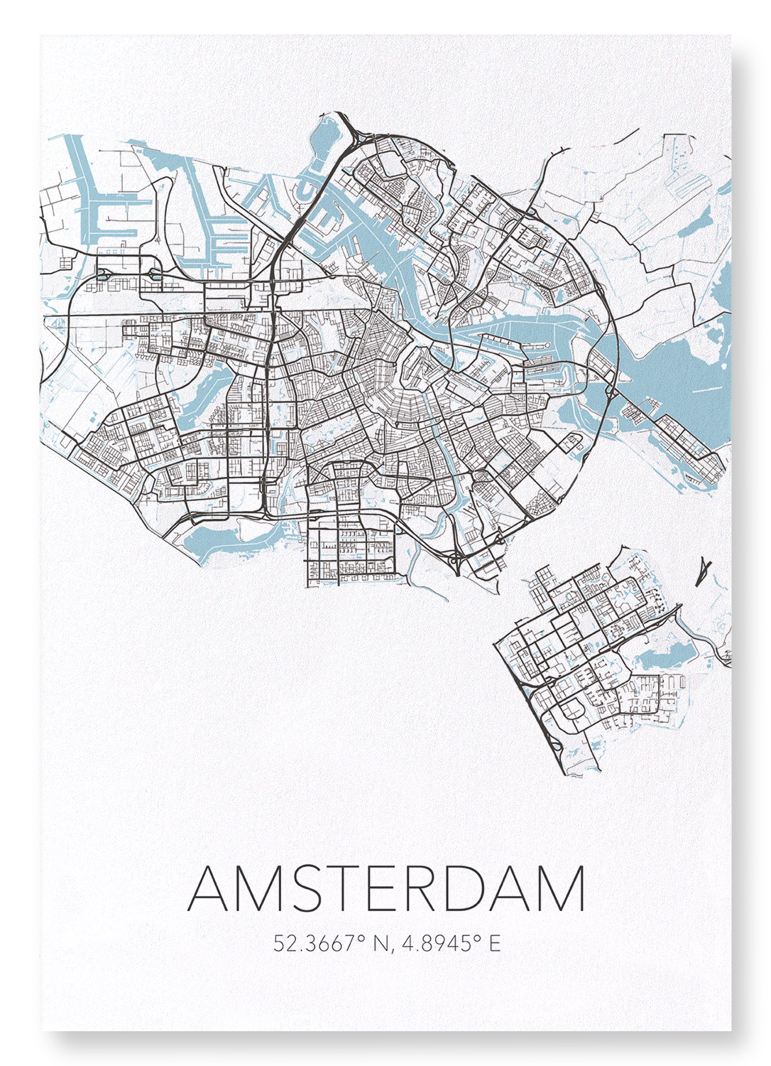 AMSTERDAM CUTOUT: Map Cutout Art Print