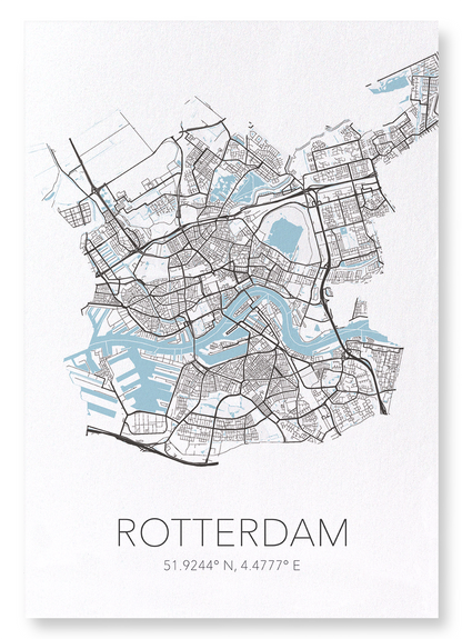 ROTTERDAM CUTOUT: Map Cutout Art Print
