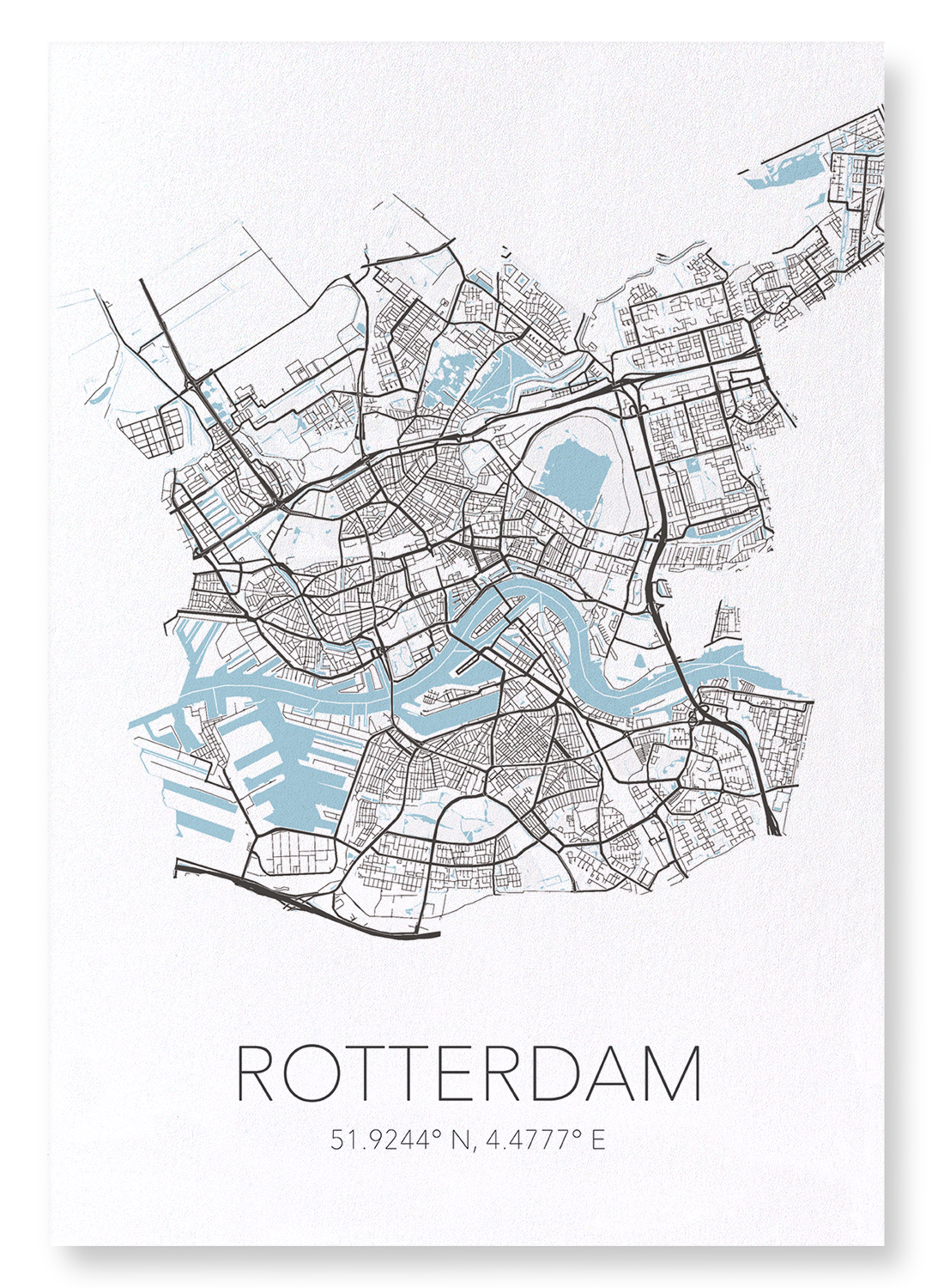 ROTTERDAM CUTOUT: Map Cutout Art Print