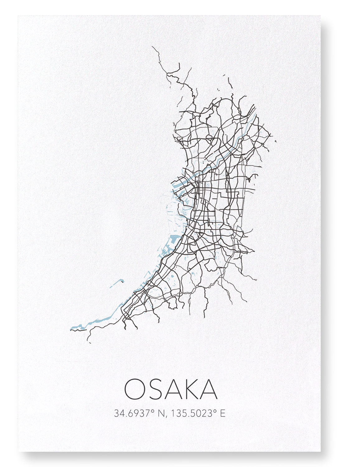 OSAKA CUTOUT: Map Cutout Art Print