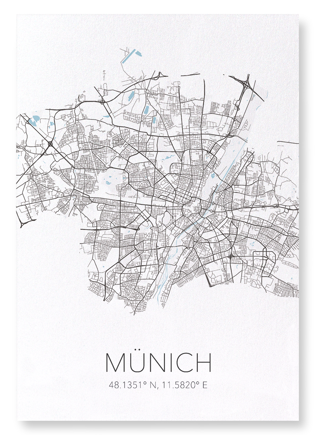 MUNICH CUTOUT: Map Cutout Art Print