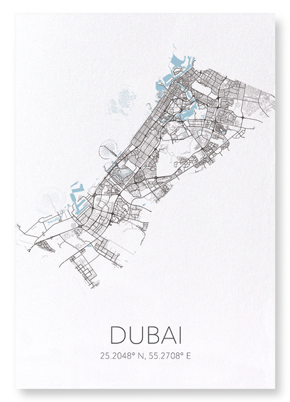 DUBAI CUTOUT: Map Cutout Art Print