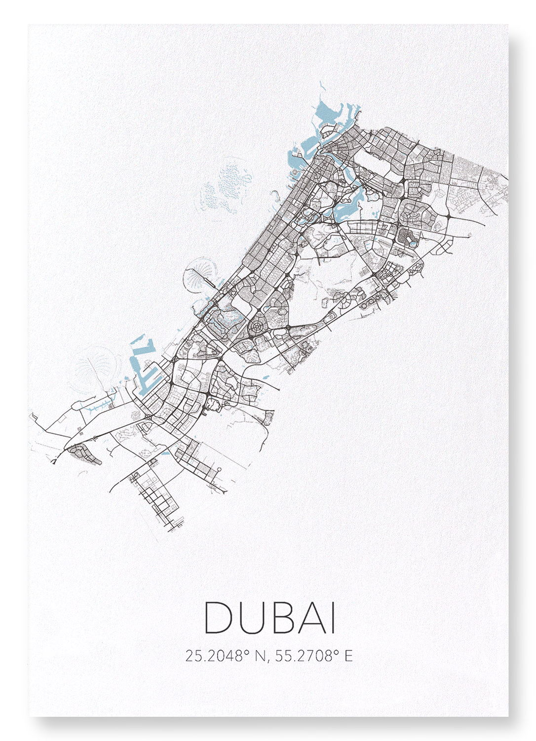 DUBAI CUTOUT: Map Cutout Art Print