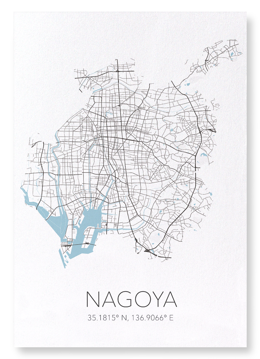 NAGOYA CUTOUT: Map Cutout Art Print