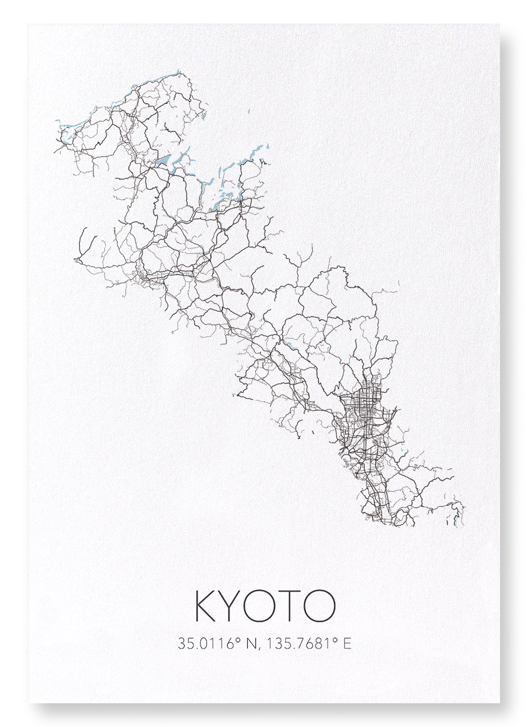 KYOTO CUTOUT: Map Cutout Art Print