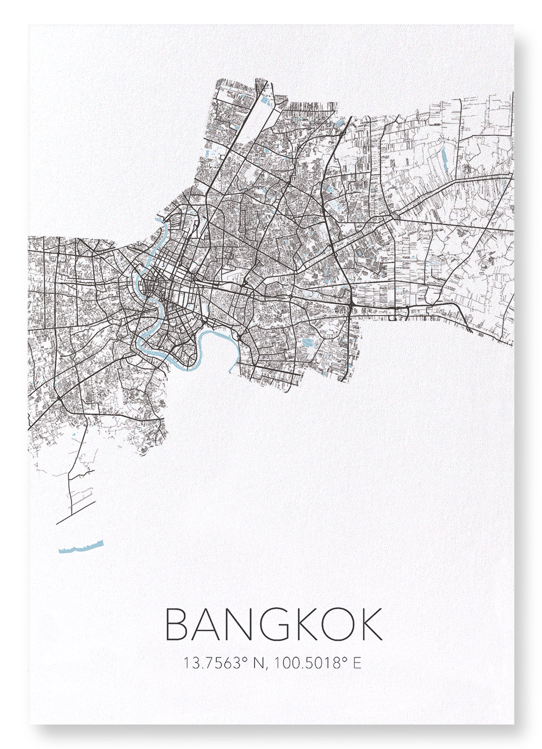 BANGKOK CUTOUT: Map Cutout Art Print