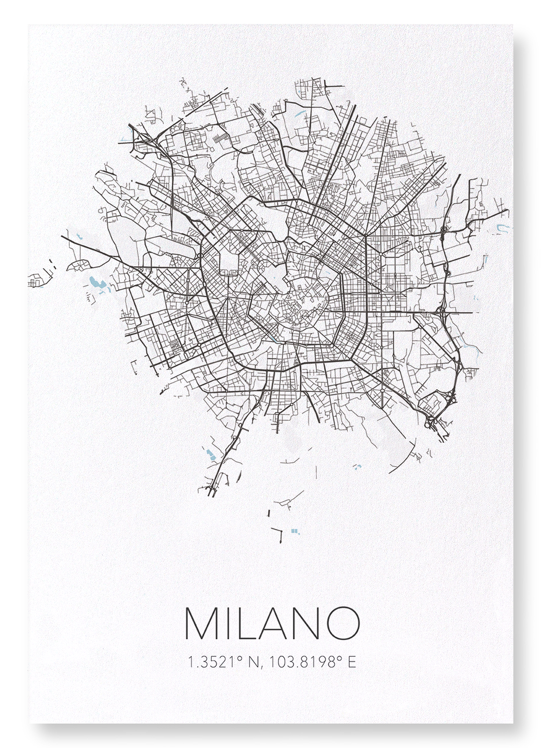 MILAN CUTOUT: Map Cutout Art Print