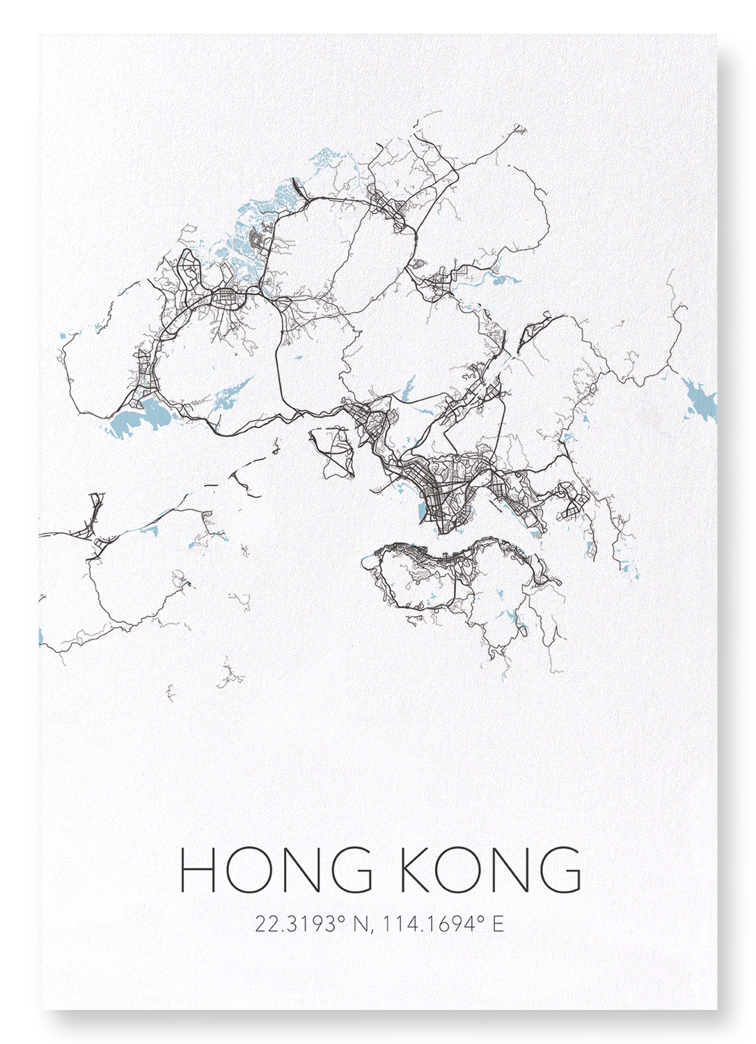 HONG KONG CUTOUT: Map Cutout Art Print