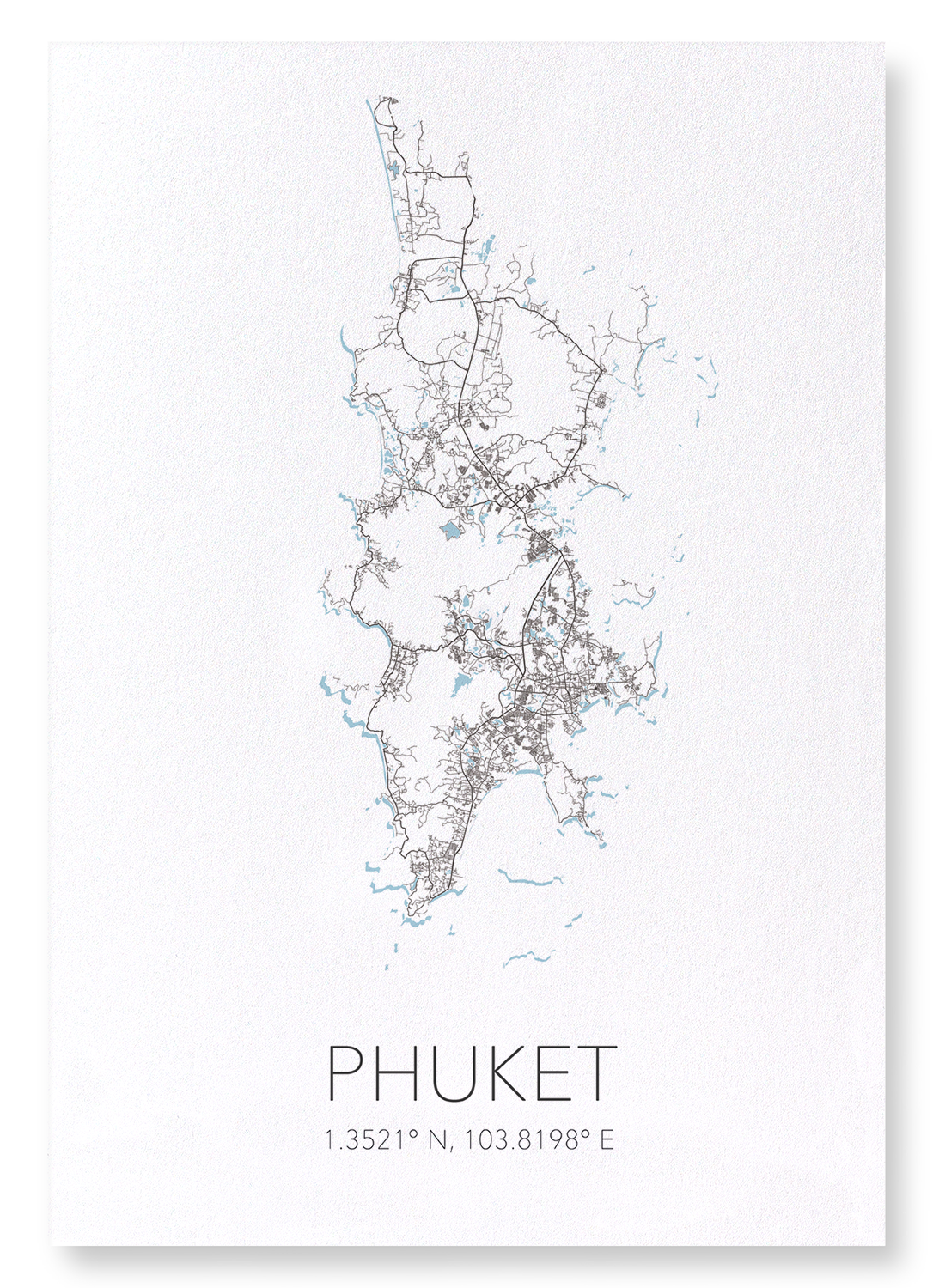 PHUKET CUTOUT: Map Cutout Art Print