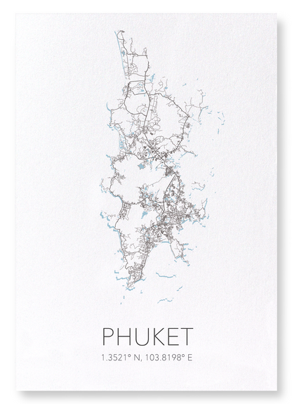 PHUKET CUTOUT: Map Cutout Art Print