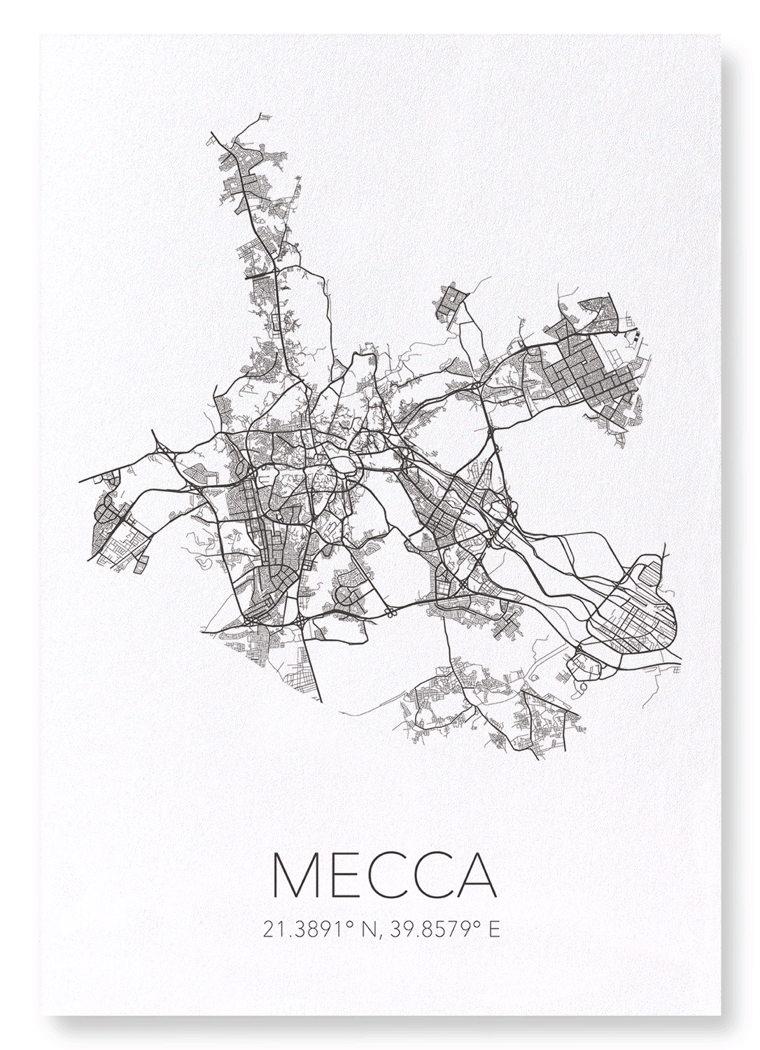 MECCA CUTOUT: Map Cutout Art Print