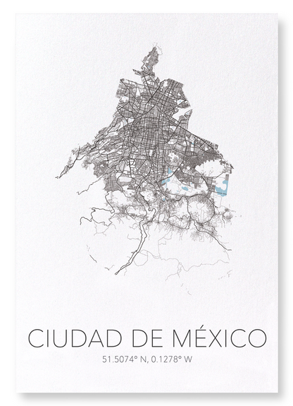 MEXICO CITY CUTOUT: Map Cutout Art Print