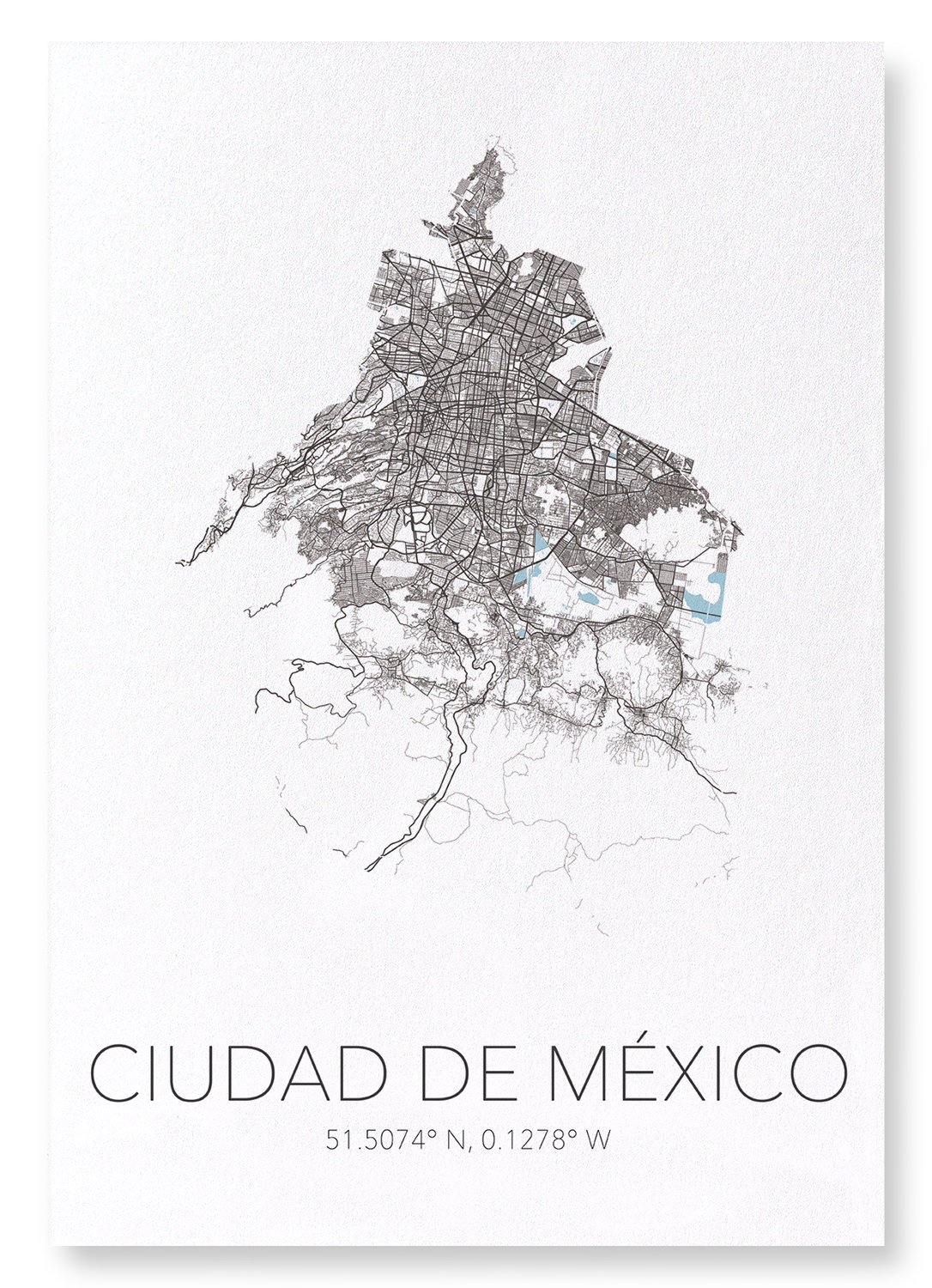 MEXICO CITY CUTOUT: Map Cutout Art Print