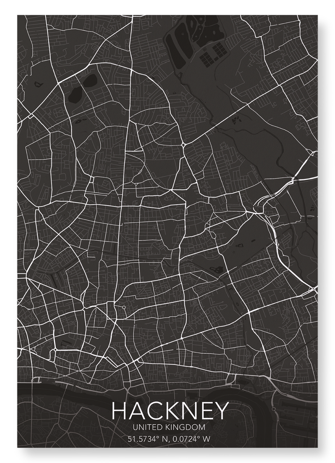 HACKNEY FULL MAP: Map Full Art Print