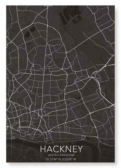 HACKNEY FULL MAP: Map Full Art Print