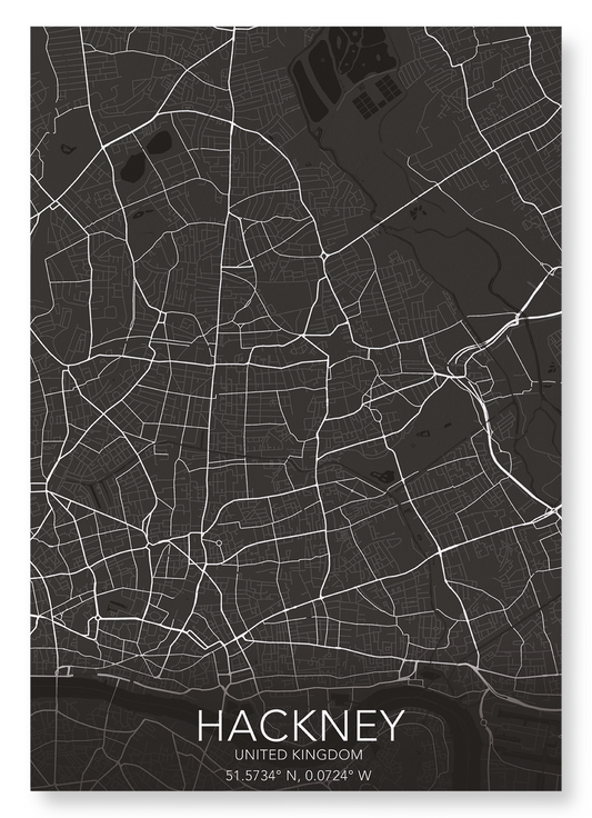 HACKNEY FULL MAP: Map Full Art Print