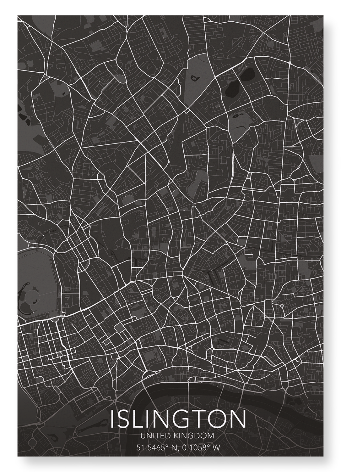 ISLINGTON FULL MAP: Map Full Art Print