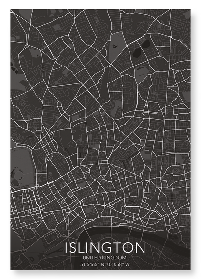 ISLINGTON FULL MAP: Map Full Art Print