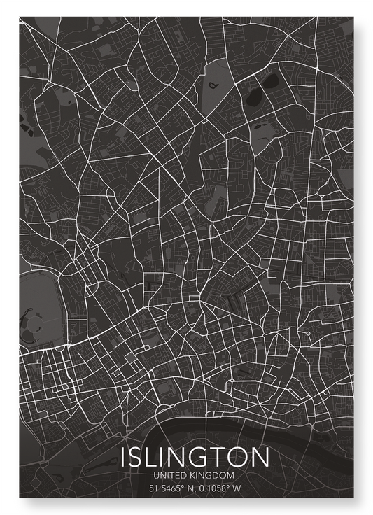 ISLINGTON FULL MAP: Map Full Art Print