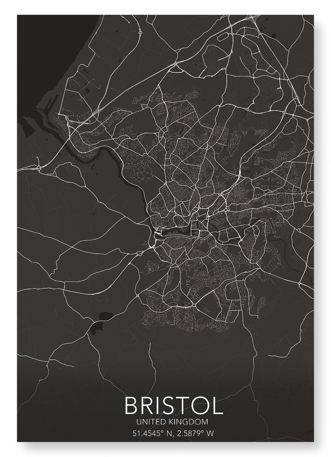 BRISTOL FULL MAP: Map Full Art Print