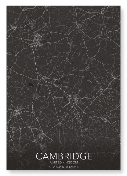 CAMBRIDGE FULL MAP: Map Full Art Print