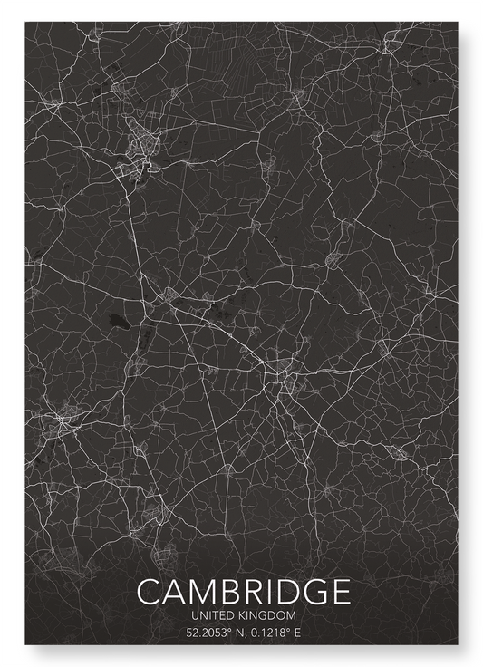 CAMBRIDGE FULL MAP: Map Full Art Print