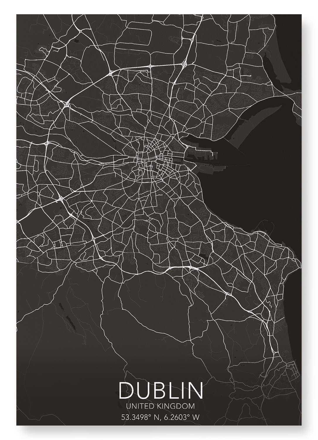 DUBLIN FULL MAP: Map Full Art Print