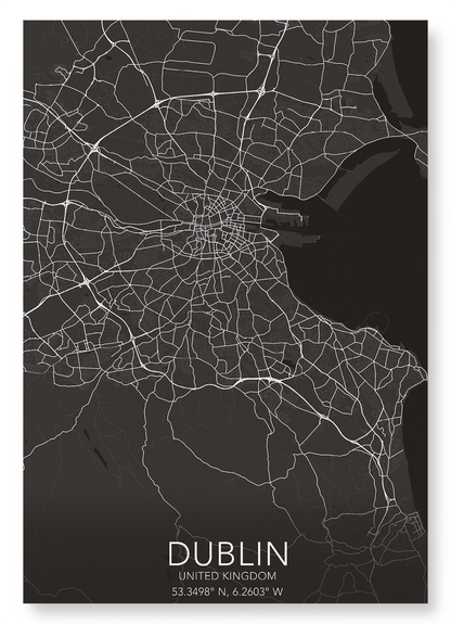 DUBLIN FULL MAP: Map Full Art Print