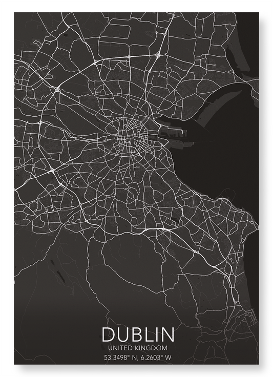 DUBLIN FULL MAP: Map Full Art Print