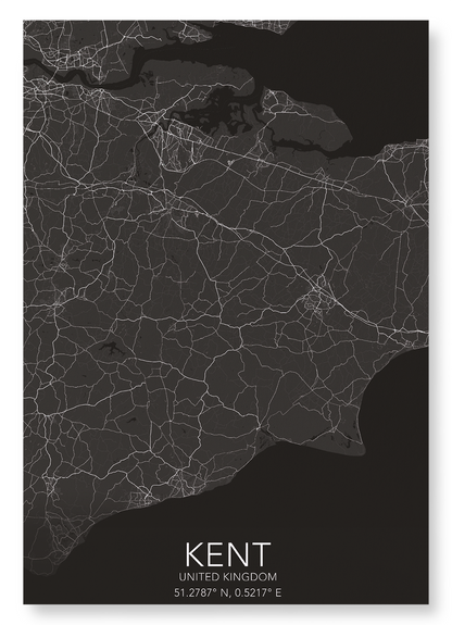 KENT FULL MAP: Map Full Art Print