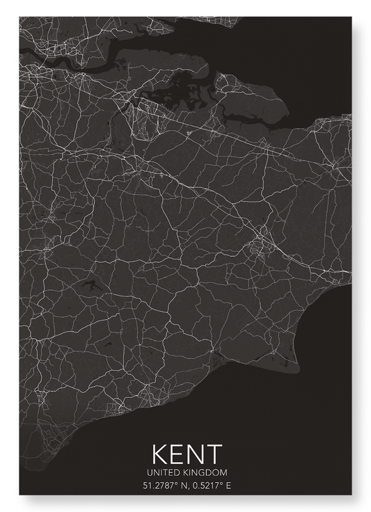 KENT FULL MAP: Map Full Art Print