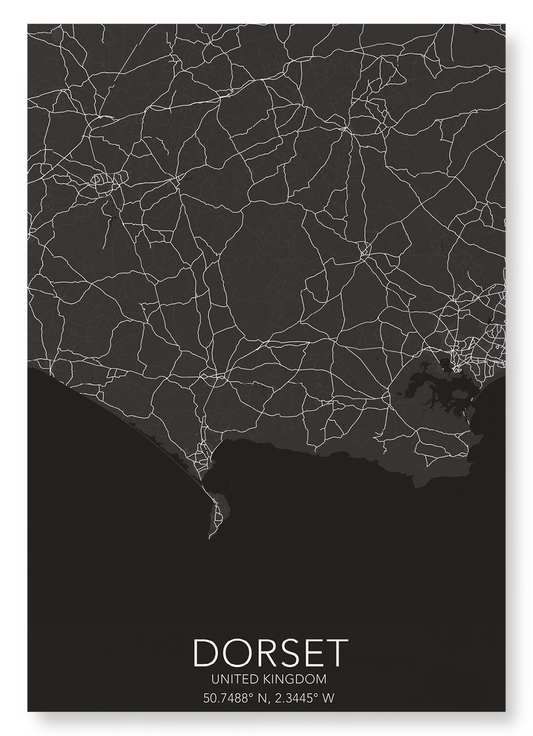 DORSET FULL MAP: Map Full Art Print