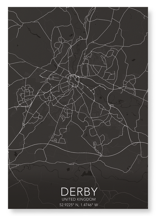 DERBY FULL MAP: Map Full Art Print